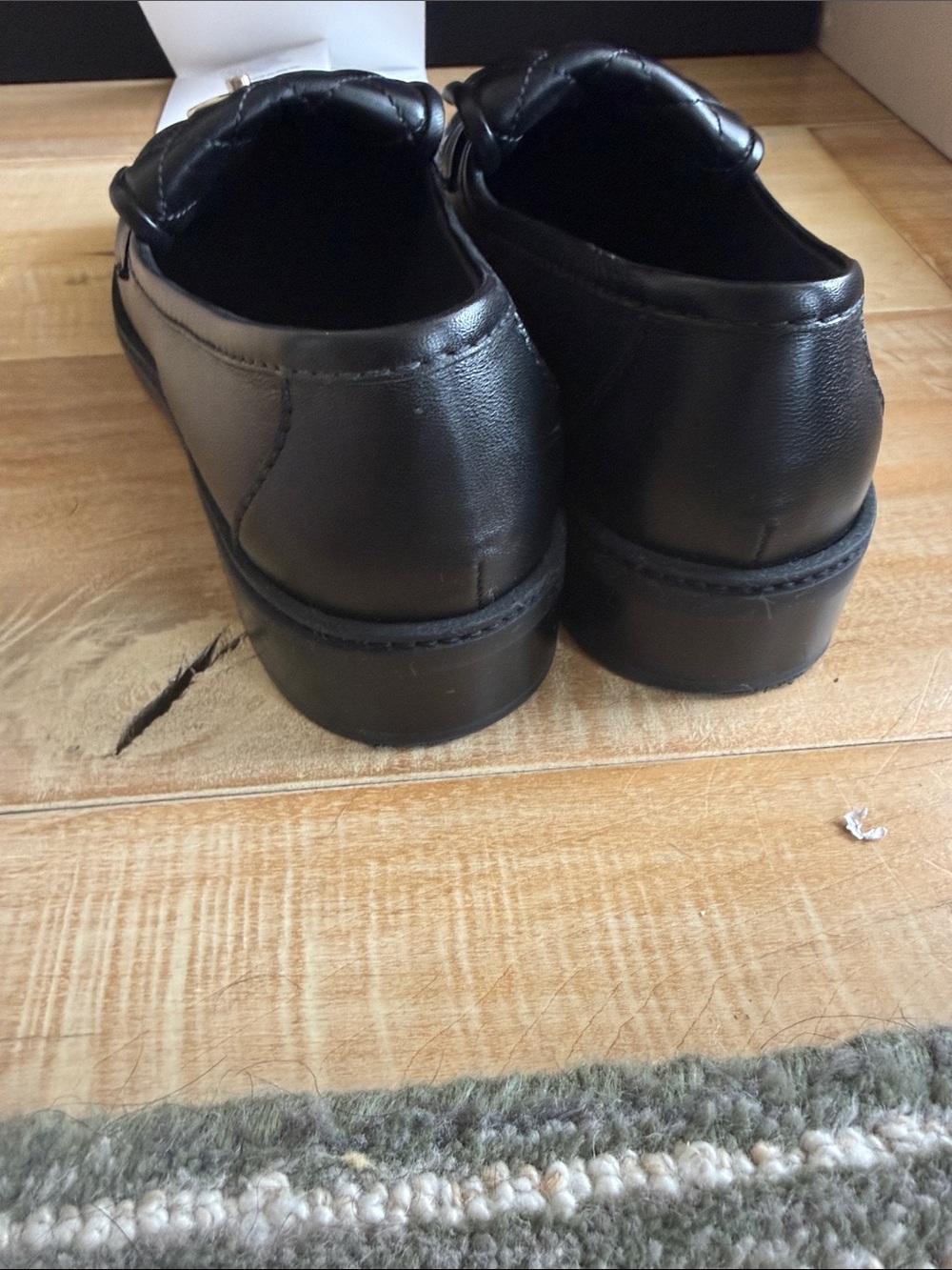 CHANEL Black Quilted Leather CC-Emblem Slip-On Loafers - Picture 6 of 8